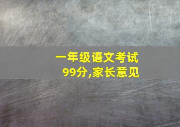 一年级语文考试99分,家长意见