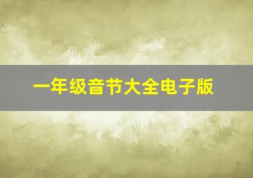 一年级音节大全电子版