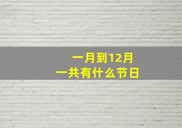 一月到12月一共有什么节日