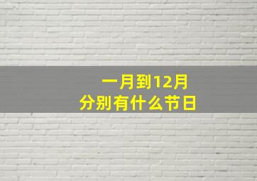 一月到12月分别有什么节日