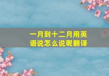 一月到十二月用英语说怎么说呢翻译