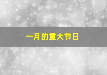 一月的重大节日