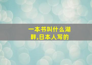 一本书叫什么湖畔,日本人写的