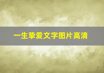 一生挚爱文字图片高清