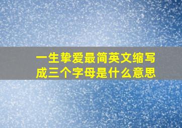 一生挚爱最简英文缩写成三个字母是什么意思