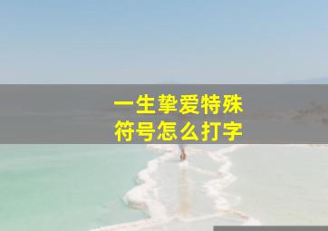 一生挚爱特殊符号怎么打字