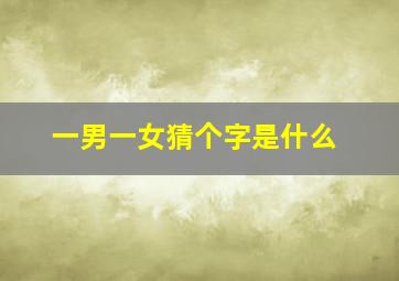 一男一女猜个字是什么