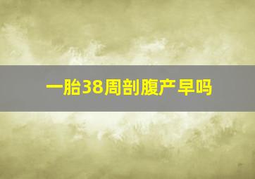 一胎38周剖腹产早吗