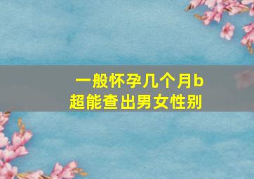 一般怀孕几个月b超能查出男女性别