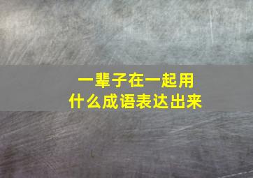 一辈子在一起用什么成语表达出来