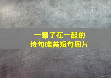 一辈子在一起的诗句唯美短句图片