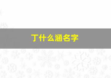 丁什么涵名字