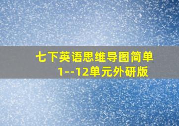 七下英语思维导图简单1--12单元外研版