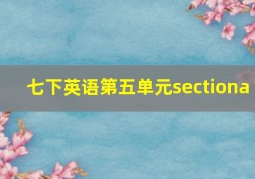 七下英语第五单元sectiona