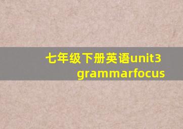 七年级下册英语unit3grammarfocus