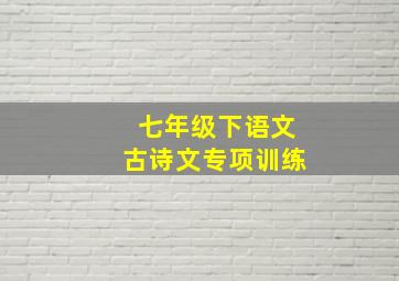 七年级下语文古诗文专项训练