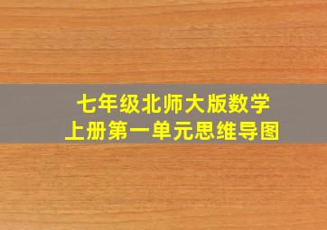 七年级北师大版数学上册第一单元思维导图