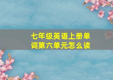 七年级英语上册单词第六单元怎么读