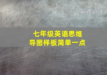 七年级英语思维导图样板简单一点