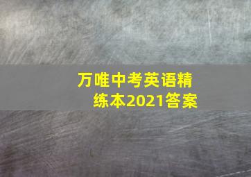 万唯中考英语精练本2021答案