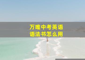 万唯中考英语语法书怎么用