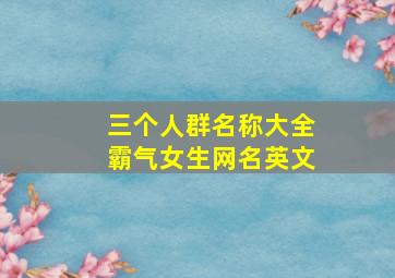 三个人群名称大全霸气女生网名英文