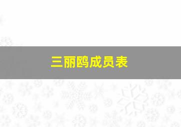 三丽鸥成员表