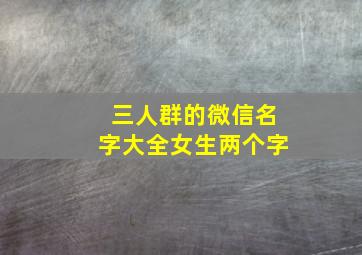 三人群的微信名字大全女生两个字