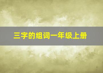 三字的组词一年级上册