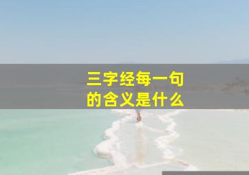 三字经每一句的含义是什么