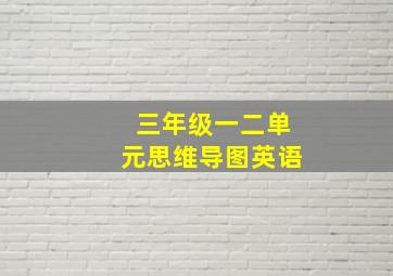 三年级一二单元思维导图英语