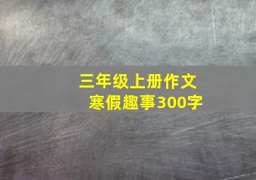 三年级上册作文寒假趣事300字