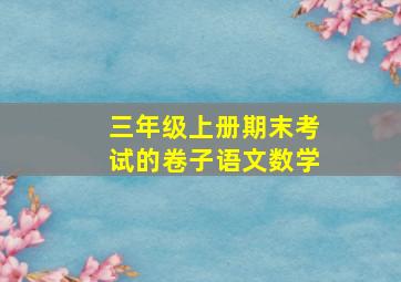 三年级上册期末考试的卷子语文数学