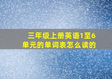 三年级上册英语1至6单元的单词表怎么读的