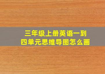 三年级上册英语一到四单元思维导图怎么画