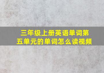 三年级上册英语单词第五单元的单词怎么读视频