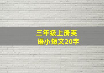 三年级上册英语小短文20字