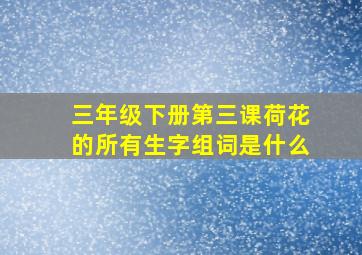 三年级下册第三课荷花的所有生字组词是什么