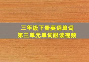 三年级下册英语单词第三单元单词跟读视频