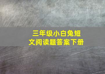 三年级小白兔短文阅读题答案下册