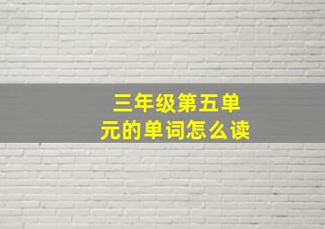 三年级第五单元的单词怎么读