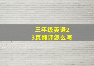 三年级英语23页翻译怎么写