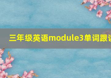 三年级英语module3单词跟读