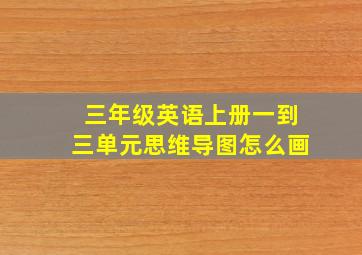 三年级英语上册一到三单元思维导图怎么画