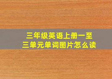 三年级英语上册一至三单元单词图片怎么读