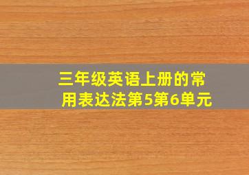 三年级英语上册的常用表达法第5第6单元