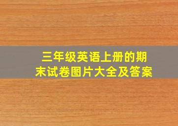 三年级英语上册的期末试卷图片大全及答案