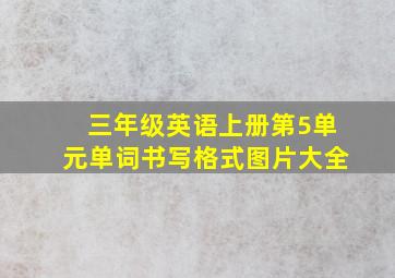 三年级英语上册第5单元单词书写格式图片大全