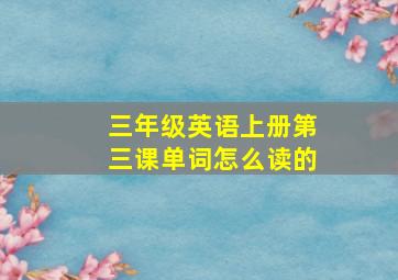 三年级英语上册第三课单词怎么读的