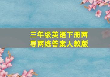 三年级英语下册两导两练答案人教版